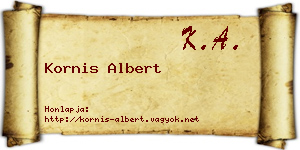 Kornis Albert névjegykártya